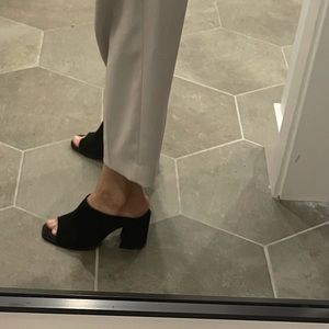 Sol Sana Heeled Velvet Black Mules
